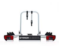 Atera 022696 Portabicicletas para coche Strada E-Bike XL, portabicicletas extraancho con luces traseras para 2 bicicletas, plateado