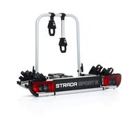 Atera 022684 Portabicicletas Strada Sport 2 para coche, ligero portabicicletas de remolque con luces traseras - para 2 bicicletas o e-bikes