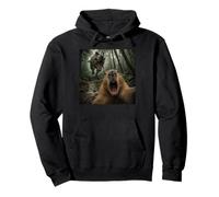 Aterrorizado Capibara Selfie con T Rex Dinosaur Funny Meme Sudadera con Capucha