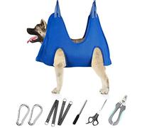 ATESON Hamaca de Aseo para Mascotas para Perros medianos/Grandes con cortaúñas/cortaúñas/Tijeras de Aseo, arnés de Aseo para Perros para Recortar uñas, ayudante de Aseo para Mascotas