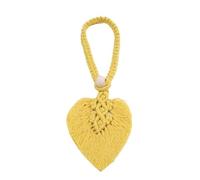 ATEUXOL Abrazaderas Cortinas 1/2 Uds. Alzapaños de Cortina Hechos a Mano macramé Borla En Forma Hoja Holdback Trenzado Tie Back Holder Boho decoración del hogar(Yellow 1pc)
