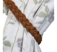 ATEUXOL Abrazaderas Cortinas De alzapaños de Cortina Hechos a Mano Bohemios, cordón algodón Trenzado, Cuerda, Correas, Accesorio Soporte for decoración del hogar(2Pcs Caramel)