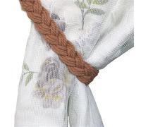 ATEUXOL Abrazaderas Cortinas De alzapaños de Cortina Hechos a Mano Bohemios, cordón algodón Trenzado, Cuerda, Correas, Accesorio Soporte for decoración del hogar(2Pcs Red2)