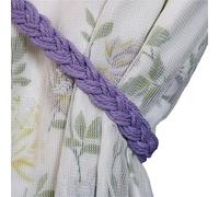 ATEUXOL Abrazaderas Cortinas De alzapaños de Cortina Hechos a Mano Bohemios, cordón algodón Trenzado, Cuerda, Correas, Accesorio Soporte for decoración del hogar(2Pcs Light Purple)