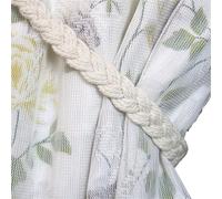 ATEUXOL Abrazaderas Cortinas De alzapaños de Cortina Hechos a Mano Bohemios, cordón algodón Trenzado, Cuerda, Correas, Accesorio Soporte for decoración del hogar(2Pcs Beige)