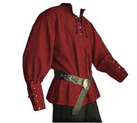 ATEUXOL Disfraz Vintage para Hombre Disfraz de recreación histórica for hombre, LARP, camisa con cordones, top vendaje, ropa edad for fiesta(Color 4,M)