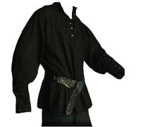 ATEUXOL Disfraz Vintage para Hombre Disfraz de recreación histórica for hombre, LARP, camisa con cordones, top vendaje, ropa edad for fiesta(Color 2,3XL)