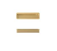 ATEUXOL Manija de Puerta Empotrado Manija de puerta corrediza ranurada, perillas hebilla gabinete oro negro, cajón armario Invisible integrado(Gold 96mm)