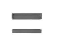 ATEUXOL Manija de Puerta Empotrado Manija de puerta corrediza ranurada, perillas hebilla gabinete oro negro, cajón armario Invisible integrado(Gray 128mm)