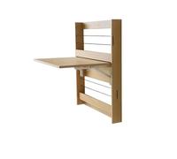 ATEUXOL Mesa Plegable de Pared Mesa portátil multifunción for Colgar en la Pared: Escritorio de Aprendizaje Compacto y Plegable, Tablero Invisible for con estantería Sencilla(Table A in White Oak)