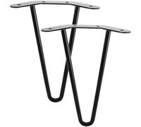 ATEUXOL Patas para Muebles 2 Piezas de Pata Mesa 25 cm Altura, Mueble con Pasador for el Pelo, Metal
