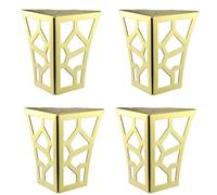 ATEUXOL Patas para Muebles 4 Piezas de 10 cm, Patas Muebles clásicas Metal Modernas, sofá geométricas Huecas, Soporte pie for gabinete Mesa, herrajes for(4pcs 10cm Golden)