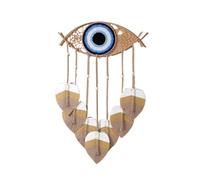 ATEUXOL Tapiz Tejido Atrapasueños de mal ojo, decoración habitación, hecho a mano, pared con forma, atrapasueños plumas, colgante, arte for sala estar(Brown 1)