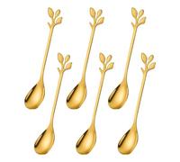 Ateweita Cucharillas Cafe Set, Cucharas de Acero Inoxidable, 12cm Coffee Spoons, con elegante diseño de hojas, cuchara moka, perfecta para demitasse y pequeñas porciones