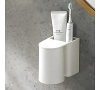 Ateweita Portacepillos de Dientes de Pared, Organizador para Cepillos y Pasta Dental, Diseño Autovaciado, Ahorra Espacio, Soporte sin Taladrar para Almacenamiento de Baño