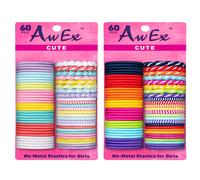 Atex coloridos corbatas para nias con cabello fino - 120 piezas pequeas multicolors y multiplicadores surtidos en brillos y pasteles - ideal para n