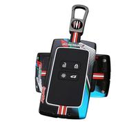 ATFIGII Funda de llave compatible con Renault para Dacia Sandero Stepway Duster Clio Jogger Scenic Zoe para Kadjar para llave de coche Captur Carcasa Metal Silicona Carcasa Protección 4 Botones B