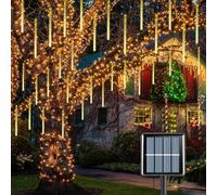 ATFKZADV Guirnalda Luces Solar Meteoros Lluvia Luces Exterior con 11.8 Pulgadas 8 Tubos 240 LED，Luces de Ducha de Meteoritos IP65 Impermeables para Árbol de Navidad Jardín Patio Bodas Fiesta