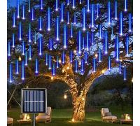 ATFKZADV Guirnalda Luces Solar Meteoros Lluvia Luces Exterior con 11.8 Pulgadas 8 Tubos 240 LED，Luces de Ducha de Meteoritos IP65 Impermeables para Árbol de Navidad Jardín Patio Bodas Fiesta