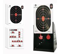 ATFLBOX Trampa de Objetivo de Pistola BB de 17.8 x 22.9 cm con Objetivo de Papel de 20 Piezas y Objetivos de Tiro giratorios para Airsoft, Pistola BB, Rifle