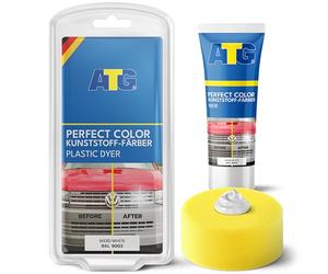 ATG® Abrillantador blanco para plásticos de coche - Renovador suave para interior y exterior de autos, motos y camiones - Devuelve el color y el brillo original