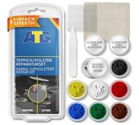 ATG® Kit de Reparación de Tela para Coche - Reparación de Asiento, Sofá y Textiles, Agujeros, Quemaduras y Grietas - Kit Interior 13 Piezas
