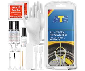 ATG Reparador Llantas Aluminio Plata - Kit reparación Llantas Coche, Pintura para Llantas de Coche, Elimina arañazos y roces bordillo