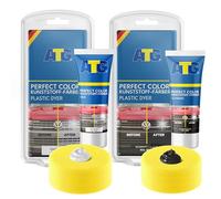 ATG® Restaurador Plástico Negro y Blanco - Pack de 2 Tubos para Auto, Moto y Camión - Restaura Color y Brillo Interior y Exterior - Ideal para Parachoques, Tableros y Piezas Opacas