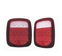 ATGCBCAUF 2 Luces Traseras LED para Jeep para Wrangler YJ TJ CJ Camioneta Remolque RV 16 Luces LED De Freno Giro Y Reversa Luz Trasera con Lente Ahumada(Red)