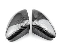 ATGCBCAUF Espejos Retrovisores Cubiertas para VW para Golf 8 MK8 2020 2021 Cubiertas De Espejo Cubierta De Espejo Retrovisor Aspecto De Fibra De Carbono Negro Claro(No Side Assist-1)