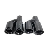 ATGCBCAUF Extremos Tubo Escape Coche para B&MW M2 M3 M4 M5 Universal 1 Par H Doble Tubo De Escape Negro Brillante con Silenciador Y Punta De Fibra De Carbono Cola Tubo Escape(60mm in-80mm out)