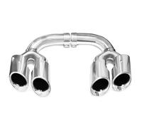 ATGCBCAUF Extremos Tubo Escape Coche para P&orsche para Cayenne 9Y0 2018 2019 2020 2021 2022 2023 2024 Actualización Quad Sport Tubo De Escape Silenciador Cola Tubo Escape(Petrol-Silve)