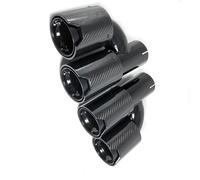 ATGCBCAUF Extremos Tubo Escape Coche Universal 1 Par H Doble Tubo De Escape Negro Brillante con Silenciador Y Punta De Fibra De Carbono para B&MW M2 M3 M4 M5 Cola Tubo Escape(70mm in-93mm out)