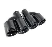 ATGCBCAUF Extremos Tubo Escape Coche Universal para B&MW M2 M3 M4 M5 1 Par H Doble Tubo De Escape Negro Brillante con Silenciador Y Punta De Fibra De Carbono Cola Tubo Escape(67mm in-93mm out)