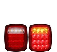 ATGCBCAUF para Jeep para Wrangler YJ TJ CJ 2 Piezas 16 Luces Traseras LED con Carcasa Ahumada Luz Trasera De Freno Luz De Marcha Atrás Intermitentes(Red with Turn)