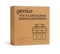ATH GENIUS - Kit 4 Cartuchos de Recambio Universal para Ósmosis Inversa | Incluye Conectores y Accesorios de Montaje | Agua Pura y Segura en Casa