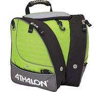 Athalon Tri Kids Boot Bag/Backpack for Skiing, Snowboarding, Holds Boots, Helmet, Goggles, Gloves, Lime/Gray, One Size