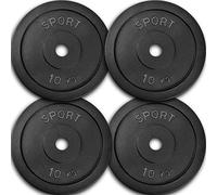 AtHaus® Bad Company - Discos de hierro fundido para pesas (30 mm de diámetro, 4 x 10 kg)