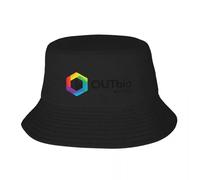 ATHBUPHMU OUTbio San Diego Rainbow Logo con Sombrero Horizontal Negro Tipo Bucket Hat de Sol, Camionero Masculino de Lujo, Buck
