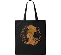 Athena Antigua Grecia Art Goddess of Wisdom - Bolsa de algodón ecológico natural, color negro, Black, Talla única