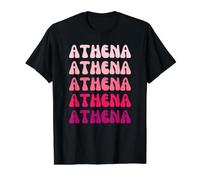 Athena First Name Minimalist Design Camiseta gráfica económica, Hombre, Negro, S