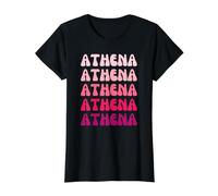 Athena First Name Minimalist Design Camiseta gráfica económica, Mujer, Negro, XL