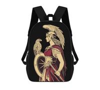 Athena Goddess of Wisdom - Mochila unisex con estampado de diosa de la sabiduría de 17 pulgadas, mochila de viaje para laptop para mujeres y hombres