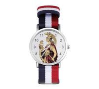 Athena Goddess of Wisdom - Reloj de pulsera de cuarzo personalizado con números arábigos con correa ajustable para hombres y mujeres