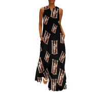 Athena Gr oddess - Vestido largo para mujer, casual, sin mangas, para verano, playa, Estilo:, L