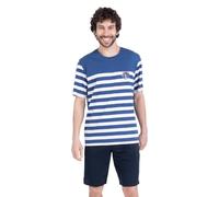 Athena - Pijama Corto para Hombre - Rayas Ocean Club - Oeko-Tex - Rayas de Hilo teñido