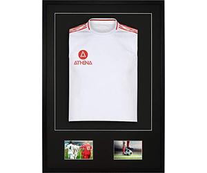 Athena Premium madera DIY Junior 3D montado + doble apertura camiseta deportiva marco de pantalla A1 59.4 x 84cm - marco negro, montaje negro, tarjeta de respaldo negro