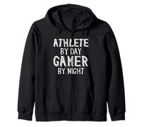 Athlete by Day Gamer by Night Esports Athletic Gaming Sport Sudadera con Capucha
