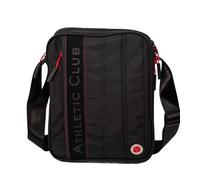 ATHLETIC CLUB BILBAO BOLSO BANDOLERA Negro con detalles rojos. Numerosos bolsillos. Bandolera regulable. Resistente a la humedad. Medidas 23 x 18 x 7 cm. Producto Oficial