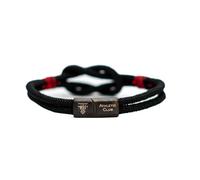 Athletic Club Pulsera Deportiva, Negro con Detalles Rojos, Cuerda Trenzada, Diseño Elegante con Logo del Club, 20cm, Producto oficial
